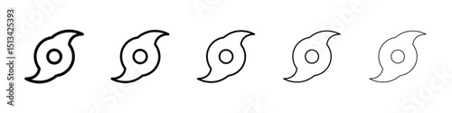 Hurricane icon Outline and flat style designs