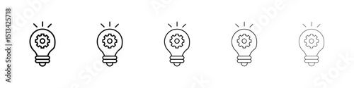 Implement icon Outline and flat style designs