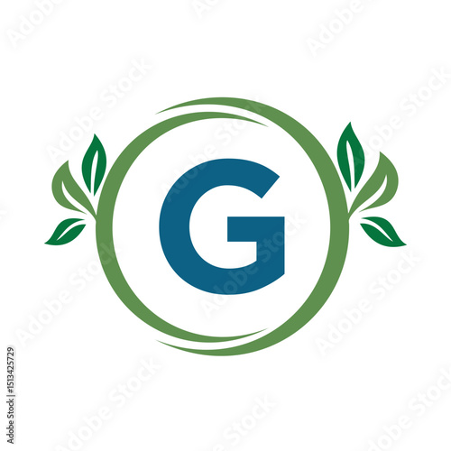 Green Leaf Logo Combine With Letter G Vector Template