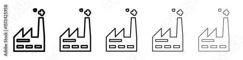 Industry icon Outline and flat style designs