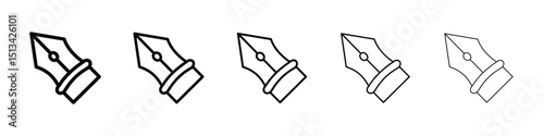 Ink pen icon Outline and flat style designs