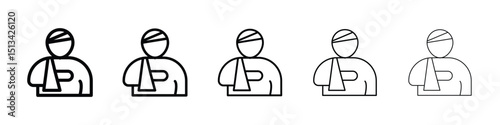 Injury icon Outline and flat style designs
