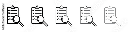 Inspection icon Outline and flat style designs