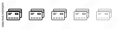Insurance card icon Outline and flat style designs