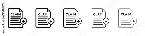 Insurance Claim icon Outline and flat style designs