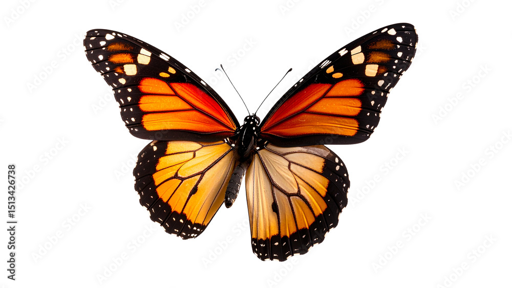 Fototapeta premium Butterfly flying isolated on transparent background