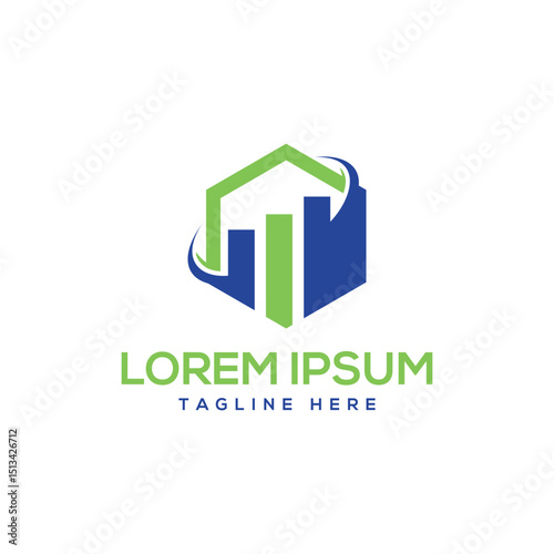 Finance marketing logo design modern minimal hexagon shape logo design