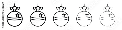 Jingle bell icon Outline and flat style designs