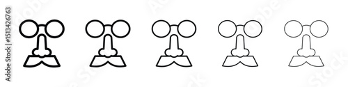 Joke day icon Outline and flat style designs