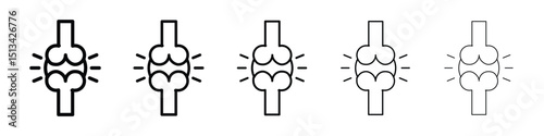 Joint icon Outline and flat style designs