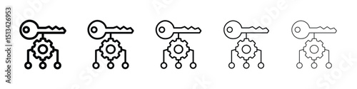 Key factor icon Outline and flat style designs