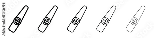 Kazoo icon Outline and flat style designs