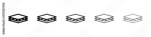 Land layers icon Outline and flat style designs
