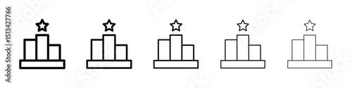 Leaderboard icon Outline and flat style designs