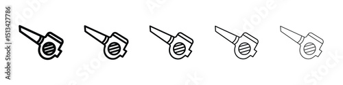Leaf blower icon Outline and flat style designs