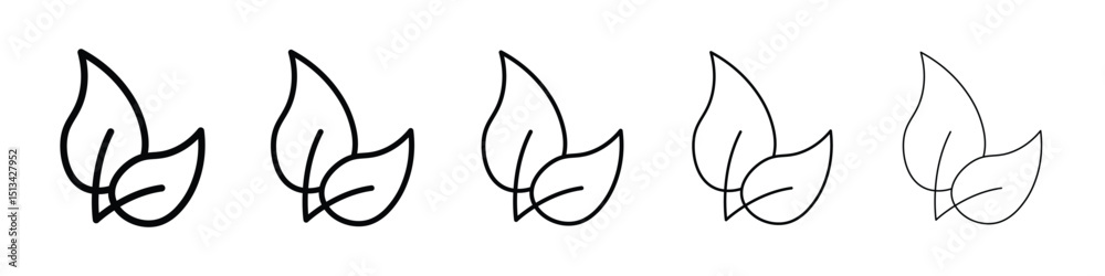 Fototapeta premium Leafs icon Outline and flat style designs