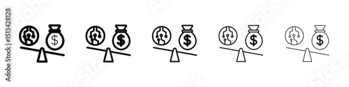 Leverage icon Outline and flat style designs