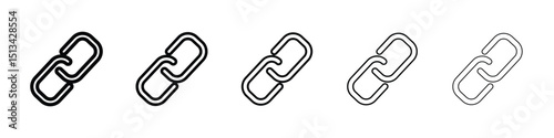 Link icon Outline and flat style designs