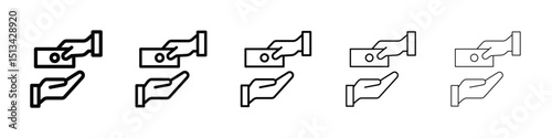 loan icon Outline and flat style designs