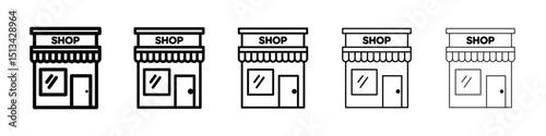 Local store icon Outline and flat style designs