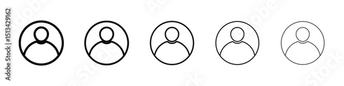 Login icon Outline and flat style designs