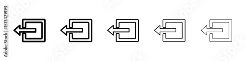 Log out icon Outline and flat style designs