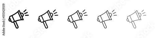 Loud Speaker icon Outline and flat style designs