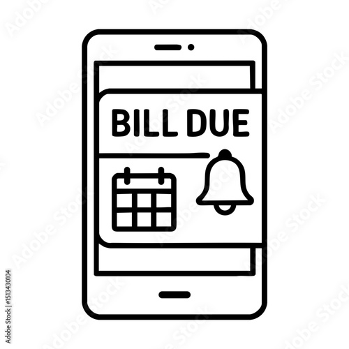 Bill due reminder on smartphone screen