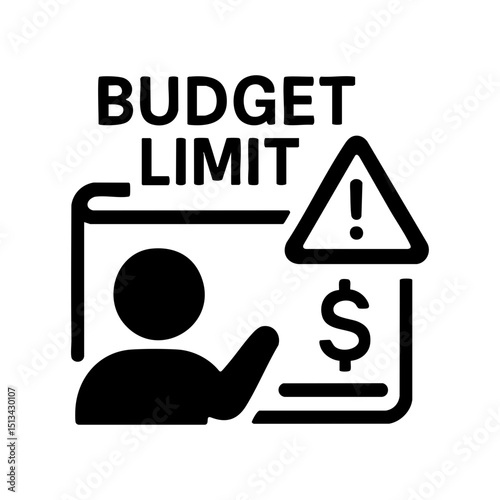 Budget limit warning icon with dollar symbol