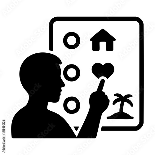 User choosing favorite financial goal icon