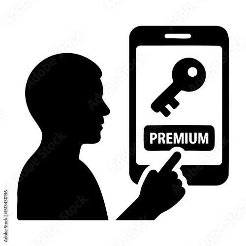 User choosing premium access on mobile device