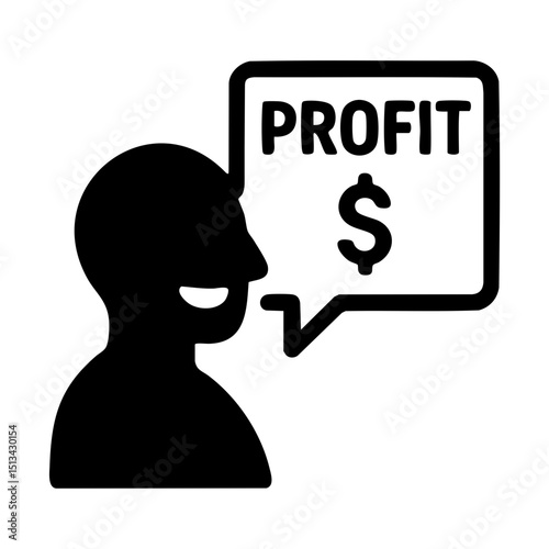 Person speaking about profit with dollar sign