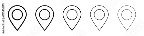 Map marker icon Outline and flat style designs