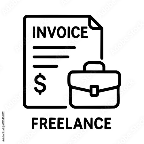 Freelance invoice icon with briefcase