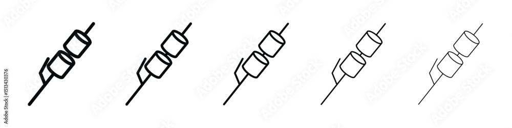 Fototapeta premium Marshmallow icon Outline and flat style designs