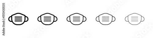Mask icon Outline and flat style designs