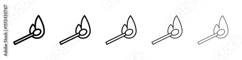 Matches icon Outline and flat style designs
