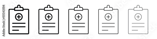 Medical report icon Outline and flat style designs