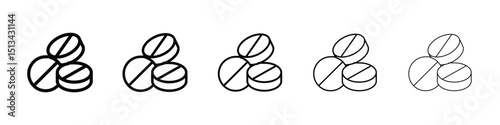 Medicine icon Outline and flat style designs