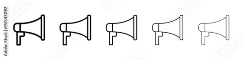 Megaphone icon Outline and flat style designs