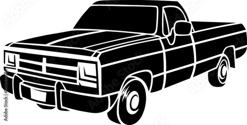 Silhouette of pick truck - loading  car