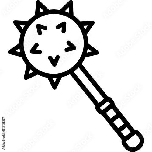 Minimalist mace icon design