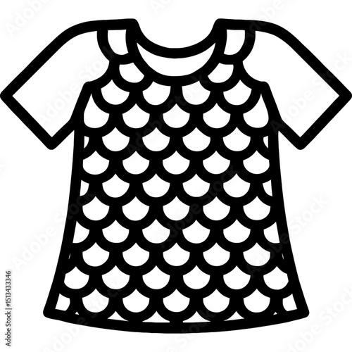 Medieval chainmail tunic icon in vector style