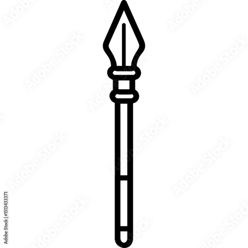 Modern minimal spear icon in vector outline