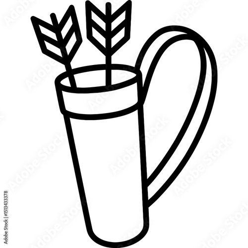Minimalist arrow quiver icon outline