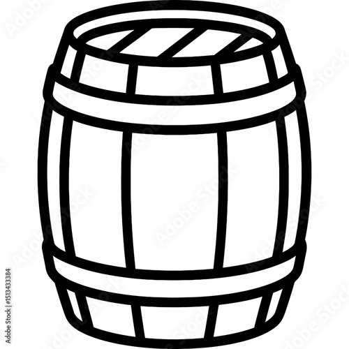 Modern wooden barrel vector illustration
