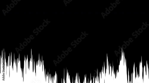 Cartoon animation of a wave filling the screen. Black and white loop background