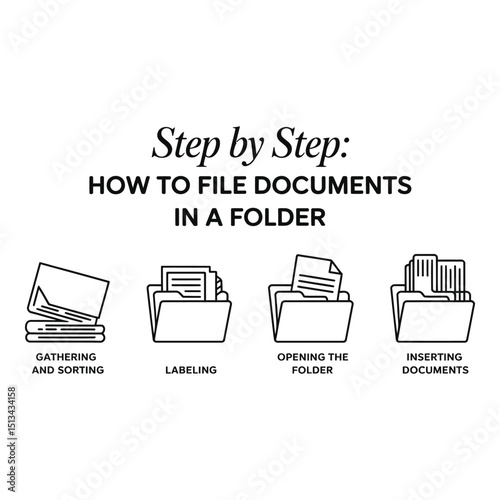 Filing Documents Simply Step by Step Guide in Black and