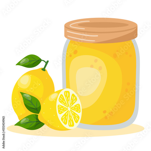 Jar of lemon jam with pears