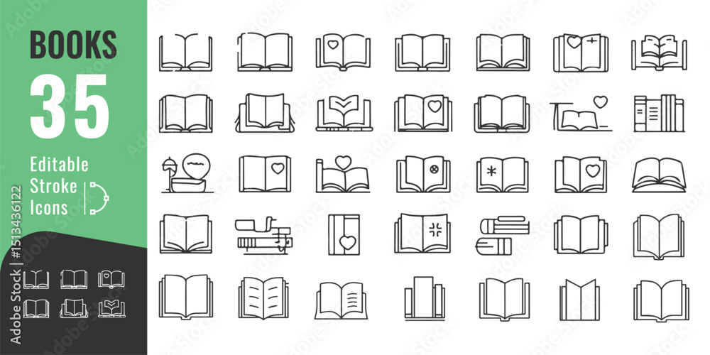 Book Icon Set – Open and Closed Book Symbols in Outline and Solid Style for Education and Reading Apps
Book Icon Set – Open and Closed Book Symbols in Outline and Solid Style for Education and Reading Apps